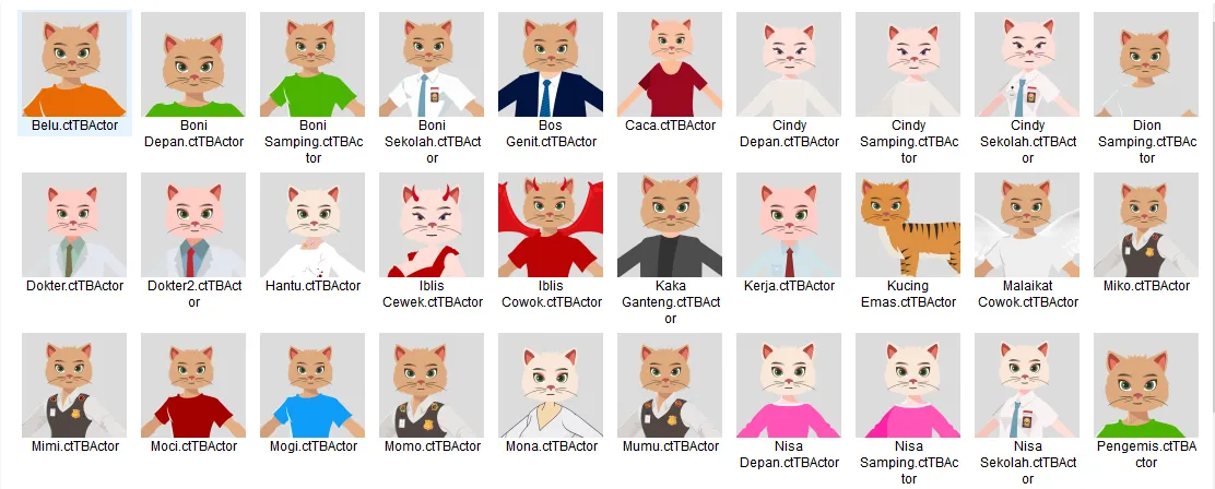 43 Karakter Kucing Cartoon Animator 5 Siap Pakai