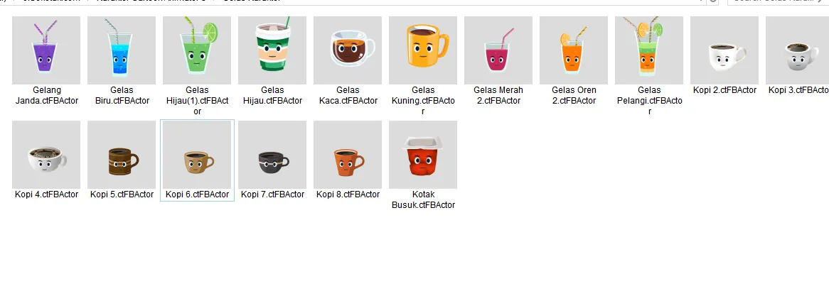 Jual karakter gelas cartoon animator 5